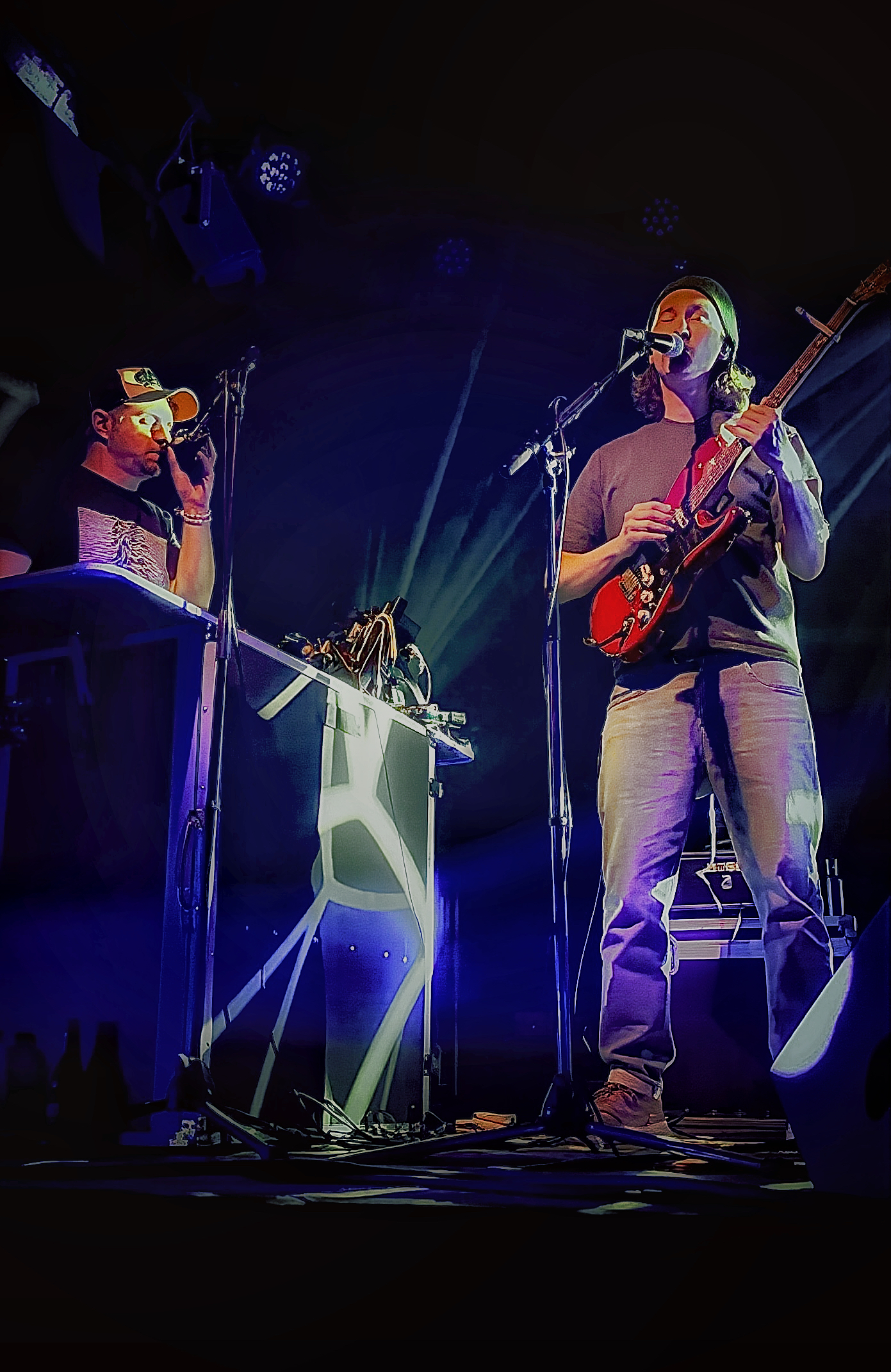 Vocalist at the microphone